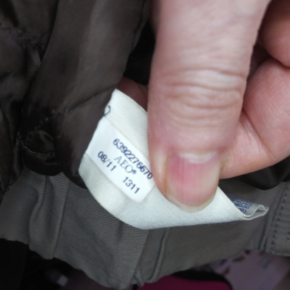 American Eagle 2012 Women's Hooded Khaki Water Resistant Bomber Style Jacket - Picture 15 of 16